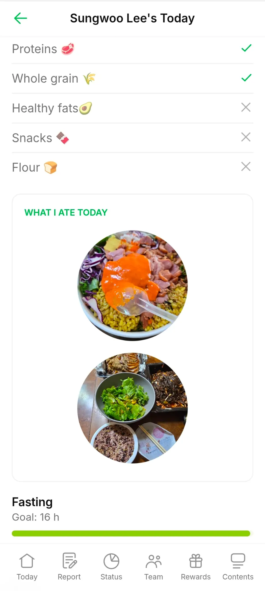 Today Nutrition Tracking
